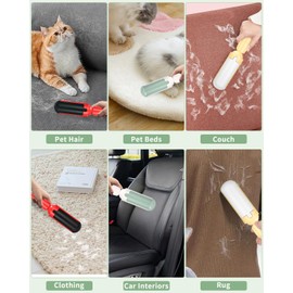3 Stück Tierhaarentferner für Kleidung, Tierhaar-Aufkleber, Fusselrolle Tierhaare Wiederverwendbare Tierhaarentferner-Bürste für Katzenhaare Hundehaare, Lint Roller für Kleidung Teppich & Sofa