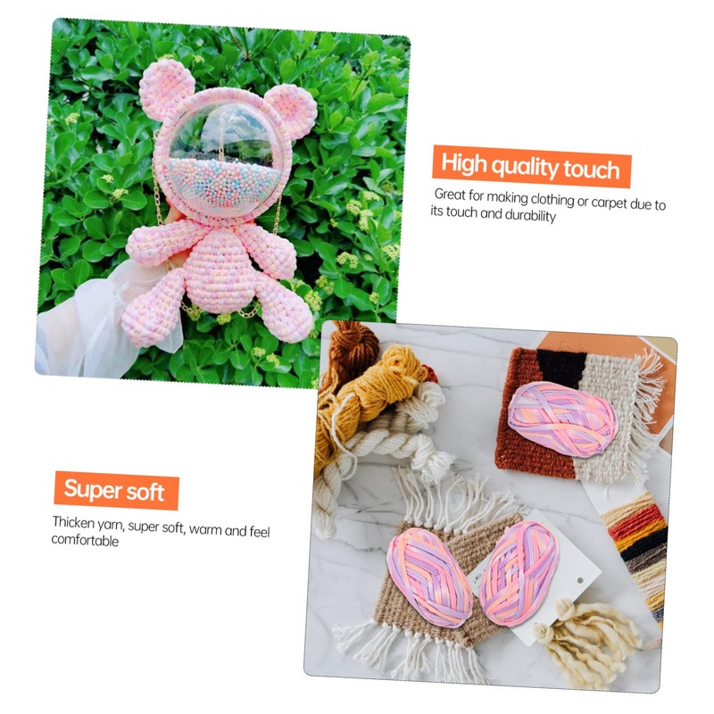 OHPHCALL Bundles of Cotton Yarn for Hand Knitting Crocheting Practical