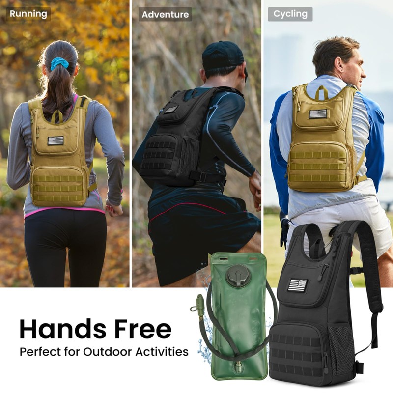 G4Free Military Hydration Backpack with 2L Improved Bladder, Hydration Bladders,