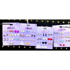 Claire's Claire’s Girls 10 Pairs of Stud Earrings Choose School/Music/S - Sweets 76215-3