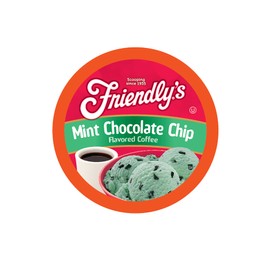 friendly's Flavored Ice Cream Coffee Pods, Compatible with Keurig K Cup Brewers (Mint Chocolate Chip, 12 Count)