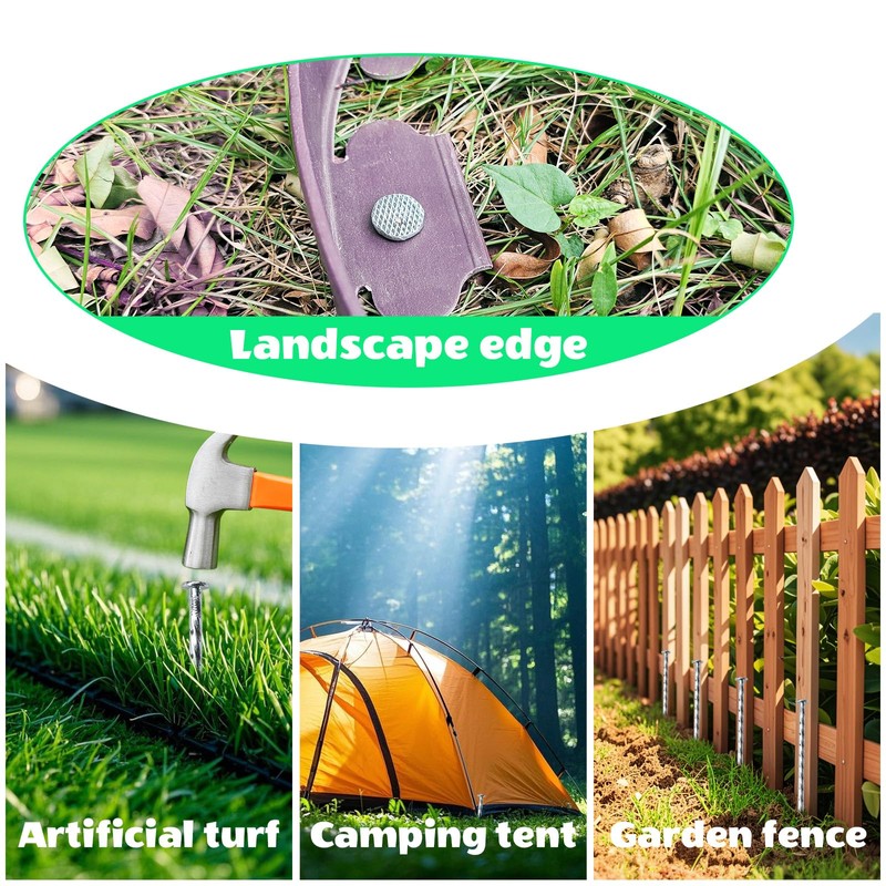 Extra-Long 14 Inch Galvanized Heavy-Duty Landscape Stakes - Landscape Edging