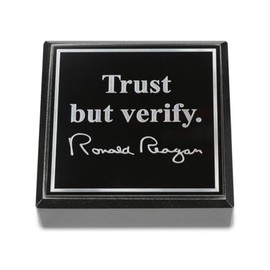 Ronald Reagan Trust But Verify Quote Marble Paperweight - Exclusive to The Reagan Library
