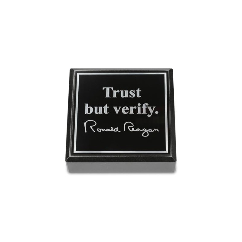 Ronald Reagan Trust But Verify Quote Marble Paperweight - Exclusive