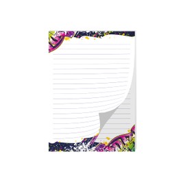 Writing Paper Set Letter Pad with Envelope for Boys Girls Kids Graffiti Modern Art Nouveau (Pad A4 with 25 Sheets + 15 Envelopes)