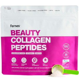 Advanced Collagen Peptides Powder for Women - Ácido hialurónico, biotina y vitamina C, proteína hidrolizada para el cabello, la piel, las uñas y las articulaciones - Alimentado con pasto tipo I y III Keto, paleo, kosher 9.88 onzas, sin sabor