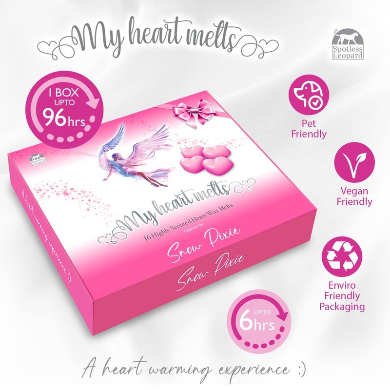 Snow Pixie Wax Melts: 16 x 5g Heart Shaped Wax