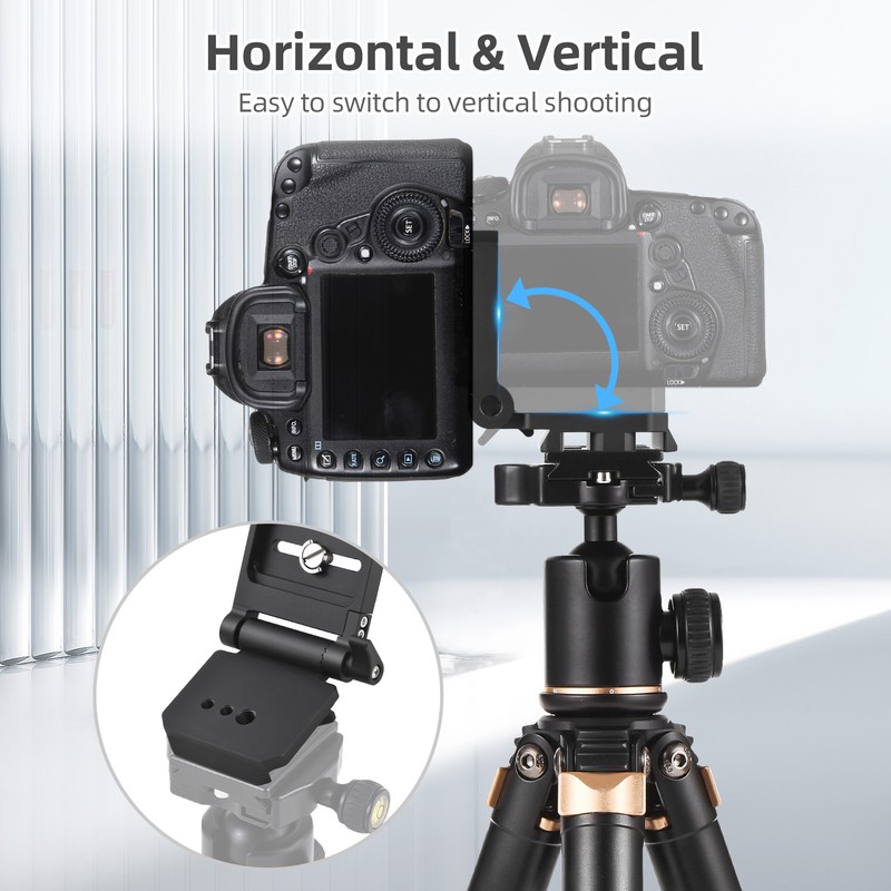 Foldable L-shaped Quick Release Plate Camera L Bracket Aluminum Alloy