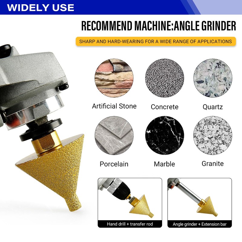 LOZLIN 2" Diamond Beveling & Reaming Wheel with 5/8-11 Arbor