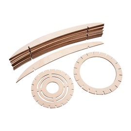 Rayher 62901505 Lampshade Construction Kit with Interlocking Parts, Scandi Design Wood Building Set, 22 Slot-Together Pieces, Natural, 20x20x35cm