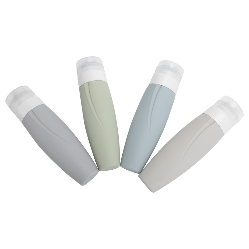 Empty Dispenser Bottle Silicone Refillable Container Shampoo Body Wash Travel