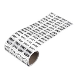 5001 to 6000 Inventory Number Sticker Labels, 0.39x0.79 Inch, Waterproof Self Adhesive Labels Consecutive Number Stickers, for Office, Warehouse, Home Numbering Classification, Black