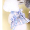 Plaid Dog Dress Bow Tie Harness Leash Set Breathable Soft