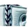 PRIZE RING "Professional SS" Genuine Leather Headgear Silver/White Large