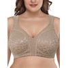 Deyllo Toffee005-1 100B Women's Full Cup Minimiser Bra Non-Wired Large Sizes Bra Classic, Toffee005-1