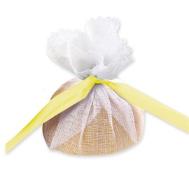 FRANZ MENSCH Hygostar Lemon Wrap Tea Towels, Cotton, Pack of 100, White/Yellow, Diameter: 22 cm