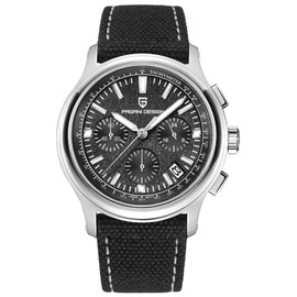 Pagani Design Men's Watches, Sports Quartz Watch VK63 Chronograph AR+AF Sapphire Crystal 100M Waterproof Fashionable Business Watch for Men, Nylon leather, black, Leisure, sports, fashion, business,