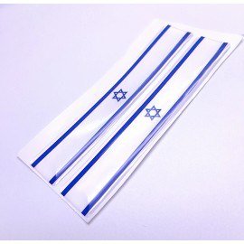 DIGIART INTERNATIONAL ISRAEL ISRAELI FLAG 3D EPOXY CAR EMBLEM SET (2) FLEXIBLE REFLECTIVE DURABLE
