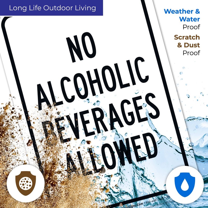 Sigo Signs No Alcoholic Beverages Allowed Sign, 10x7 Inches, 55