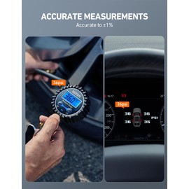 AstroAI Digital Tire Pressure Gauge with Inflator(3-250 PSI for 0.1 Display Resolution), Heavy Duty Air Chuck and Compressor Accessories with Rubber Hose and Quick Connect Coupler Car Accessories.