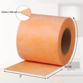 YZprism Waterproof Membrane 430 Sq Ft 20 mils Thick 3.3 x 131' Tile Underlayment Shower Membrane PE Fabric 0.5 mm for Shower Walls, Bathroom Floors, Sauna Room, Roof Large Area Waterproofing Orange