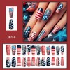 Independence Day Press on Nails Medium Long Coffin Nails Red