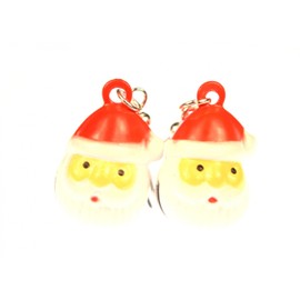Miniblings Santa Claus Earrings Christmas Head Santa Claus Metal – Handmade Fashion Jewellery I Earrings Silver Plated, Metal