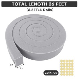 FoamJoy AC Window Seal Kit with Adhesive - 4Pcs Gray Foam Insulation Strips 1"x1"x6.5Ft,Air Conditioner Foam for Window Units, Energy Saving & Dustproof