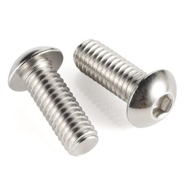 M4-0.7 x 6mm Button Head Socket Cap Screws, Allen Socket Drive, Stainless Steel 18-8, Bright Finish, Quantity 100