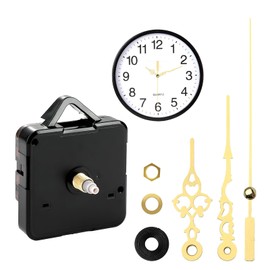 Quartz Movement Replacement Mechanism, Clock Movement for Wall Clock, Self-Installation with Hands, Clock Mechanism Movement Kit, Clock Movement Kits, Clock Mechanism, for DIY and Watchmakers, Golden
