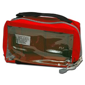GIMA E1 Squared Pouch with Window and Handle, Red