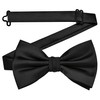 Branduce Black Bow Tie for Men Pre-tied Adjustable Silk Blend