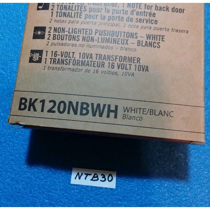NUTONE BK120NBWH Door Chime Kit