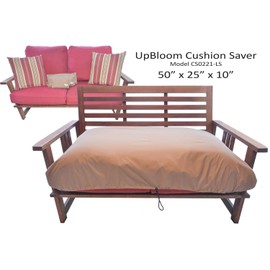 UpBloom Cushion Outdoor Protector Cover Waterproof Lightweight Covers for Patio Chair Seat Lounge Quick On Off to Protect from Rainstorms, Dirt, Pollen (50" x 25" x 10")