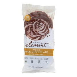 UD_Element Case of 6 Organic Dipped Rice Cakes 3.5 Oz-Milk Chocolate Flavor Grain Snacks