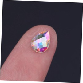 Housoutil 30pcs Water Drop Shape Imitation Crystal Nail Art Rhinestones for DIY Decoration Flat Back Nail Decor for Home Salon Use Suitable for Natural False