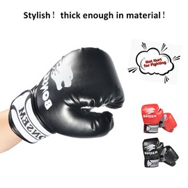 Aigend Boxing Gloves, Training Gloves, Full Finger Boxing Gloves, Batting Gloves for Kickboxing, Gym Work (Black)