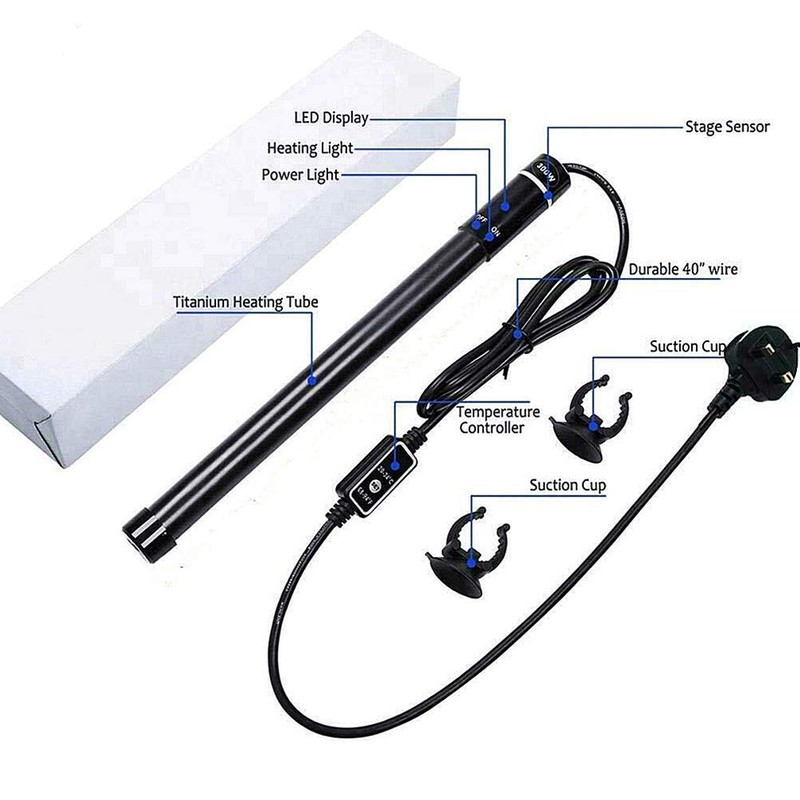Angzhili 50-500W Aquarium Heater,LED Display Submersible Titanium Fish Tank Heaters