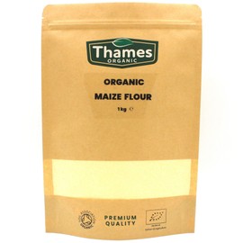 Organic Maize Flour 500g - 100% Pure & Natural Flour - No Additives, No Preservatives - Vegan, Non-GMO, Certified Organic - Great for Baking, Cooking - Thames Organic