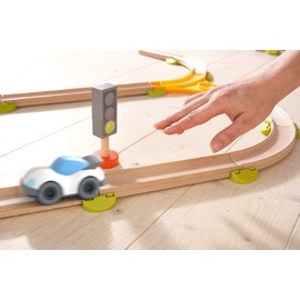 HABA Kullerbü 304712 – White Sports Car, Accessories for All Kullerbü Railways, with Swing Motor, from 2 Years