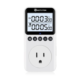 KETOTEK KTTS02 Digital Timer Outlet Plug In Timer Switch Socket Indoor Infinite Cycle Timer Switch Countdown Timer Outlet Aquarium Greenhouse Appliances