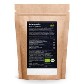 Ashwagandha Powder Organic 100 g - Ashwaganda Root Powder - Ashwagandha Powder - Ayurveda - Indian Ginseng - Withania Somnifera - Sleeping Berry - Bottled in Germany - Vegan - Biotiva