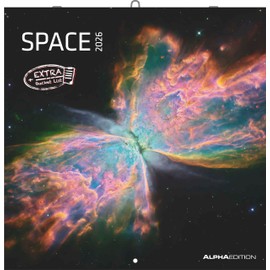 Space 2026 - Broschürenkalender 30x30 cm (30x60 geöffnet) - Kalender mit Platz für Notizen - Weltraum - Bildkalender - Wandplaner - Wandkalender