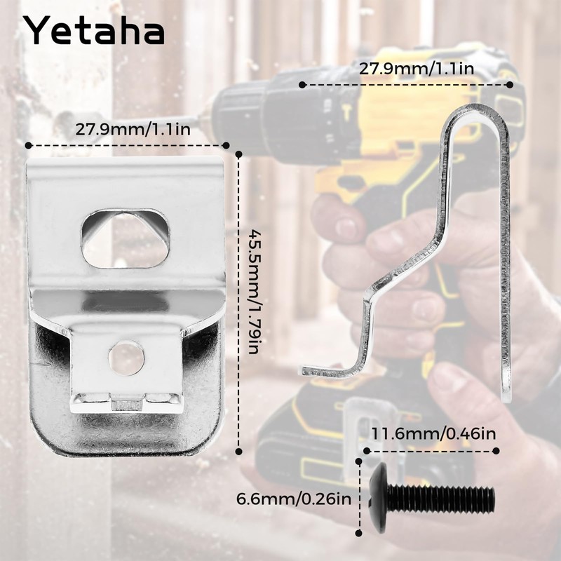 Yetaha 8PCS Belt Clips for Dewalt with Screws, Stainless Steel