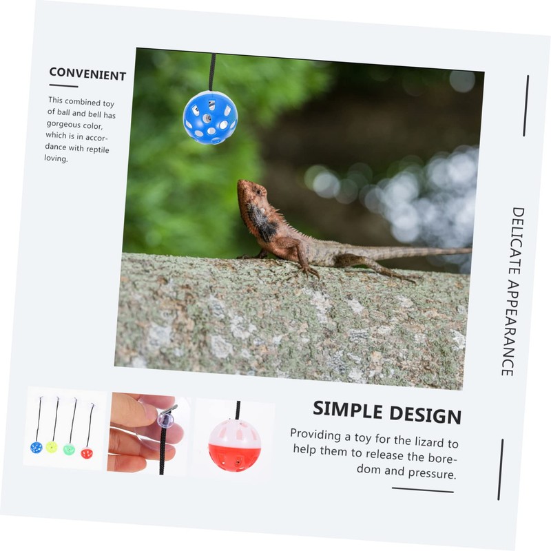 COLLBATH Interactive Lizard Toys Bell Balls for Reptiles Bearded Dragon