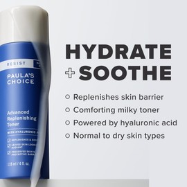 Paula's Choice Resist Advanced Replenishing Face Toner, Anti-Aging Facial Toner with Hyaluronic Acid, Vitamin C & E, Softens,Lightweight Hydration & Replenishes Dry Skin, Fragrance-Free, 4 fl oz