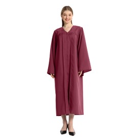 Grad HAGO Unisex Matte Choir Robe for Church baptism robes for water baptism,Graduation Gown Judge Pastor Robes, Maroon, 51