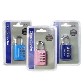 Combi-Lock 4-Digit Combination Padlock (CL-405) with Number Dial Locker Lock Sky Blue 2ea