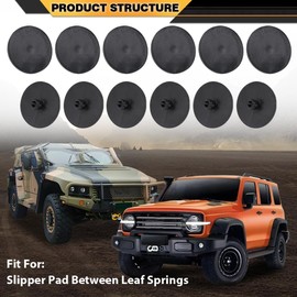 CNNELL 2" Leaf Spring End Tip Pad Anti Squeak Insert Cushion Plastic Silencer Compatible with most Pickup Trucks 12pcs 2 Inch