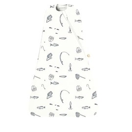 GUNAMUNA Unisex Baby Swaddle Sleep Sack, Easy Diaper Changes, 1.0 TOG, Infants and Toddlers 0-3 Months, Fishing